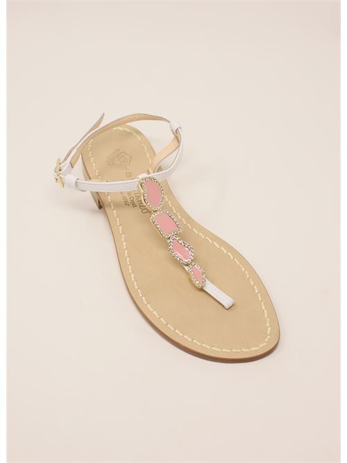 Sandali bassi gioiello rosa Da Costanzo | 4PIETREBIANCOROSA